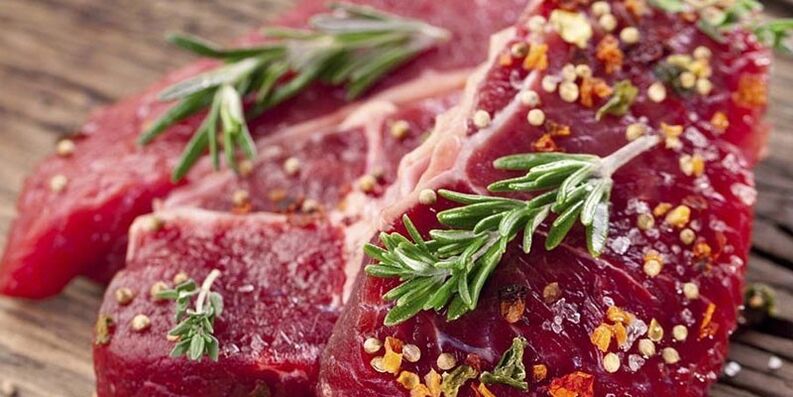 Red meat in the diet of a man has a beneficial effect on erection