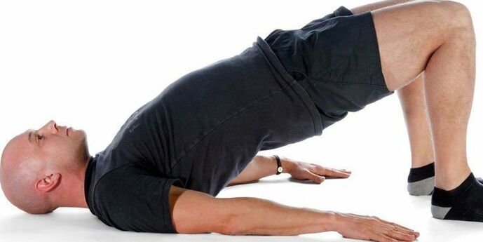 Performing the Arch exercise by a man in order to improve potency